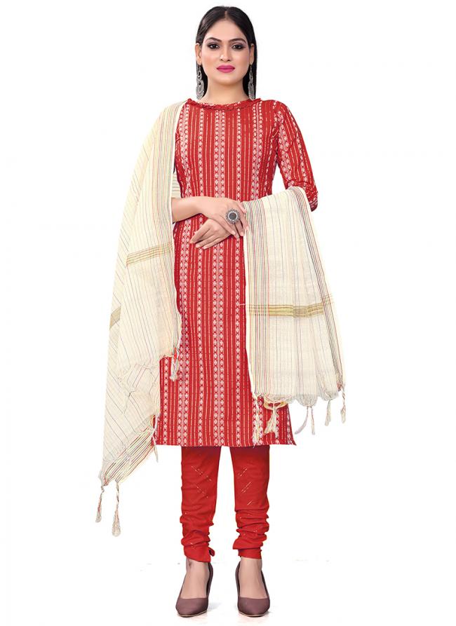Cotton Jacquard Yellow Regular Wear Embroidery Work Dress Material